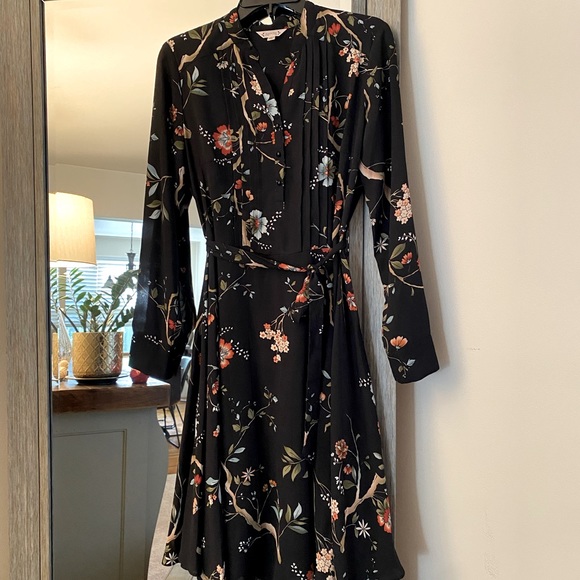 Nanette Lepore Dresses & Skirts - Nanette Lepore, 6, pleated & button front, long sleeve, knee length dress w/belt